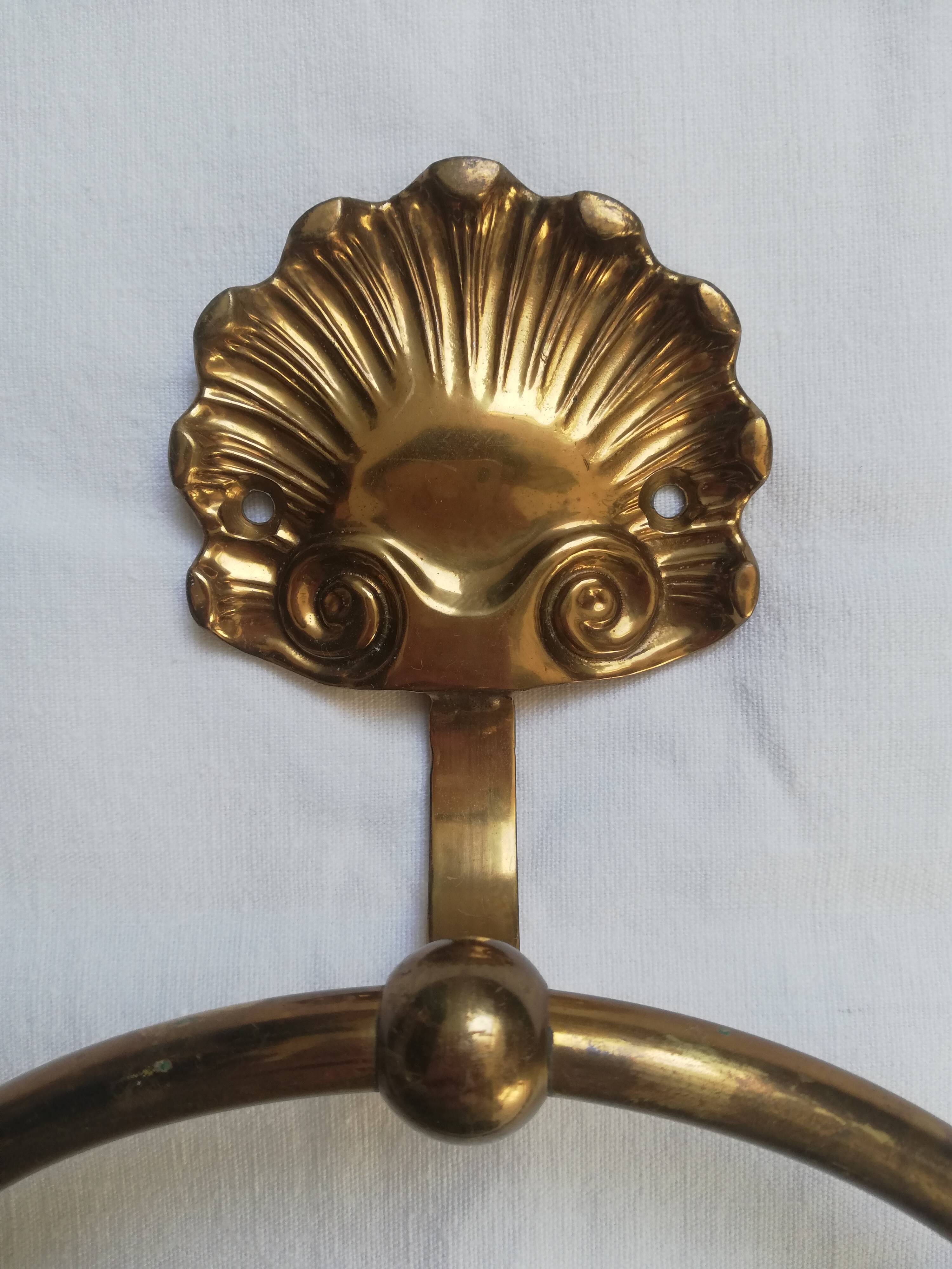 Vintage brass towel rack