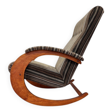 1940s rare design organic rocking chair - czechoslovakia