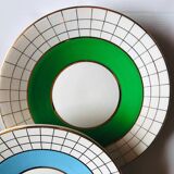 Set of 6 colorful dessert plates 1950s