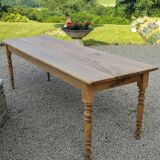 Table de drapier en chêne massif doré 230x73cm deux tiroirs