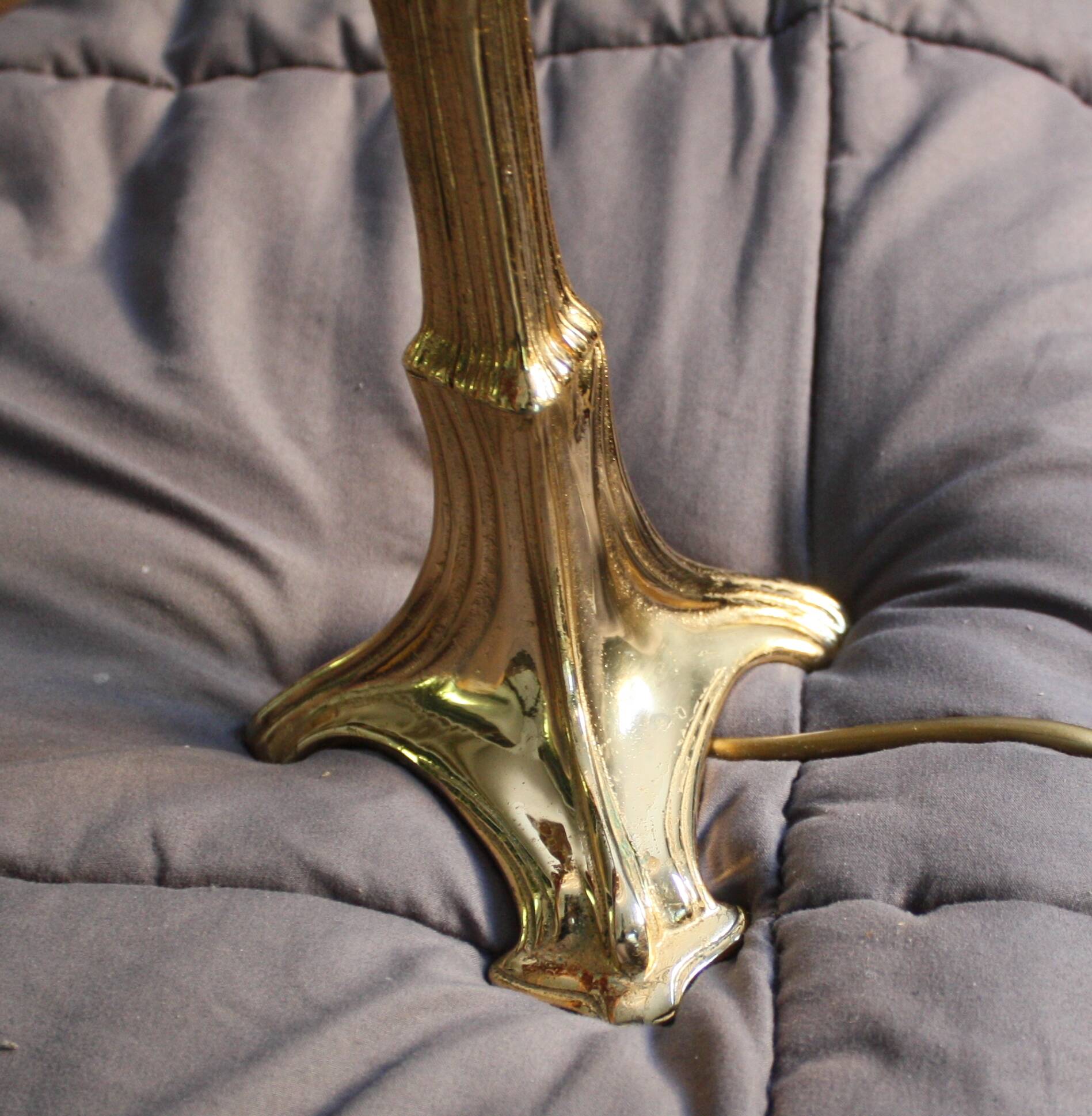 Vintage bamboo style brass lamp 70's signed cattadori