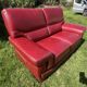 Red leather sofa