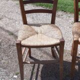 6 antique mulched chairs