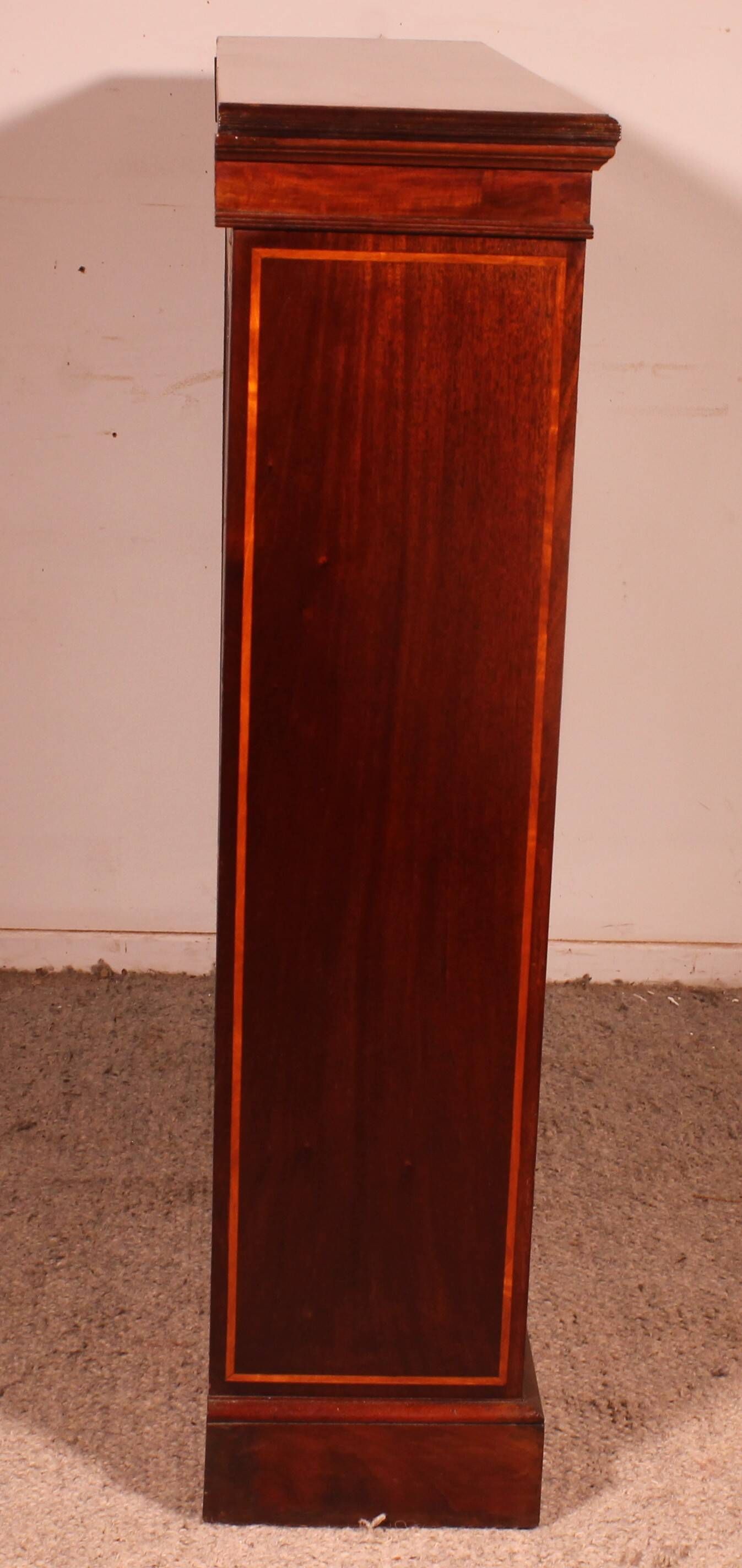 open mahogany library with inlays - 19th century