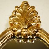 Louis XV style mirror, rockery, in golden resin, circa 1950 46x83cm