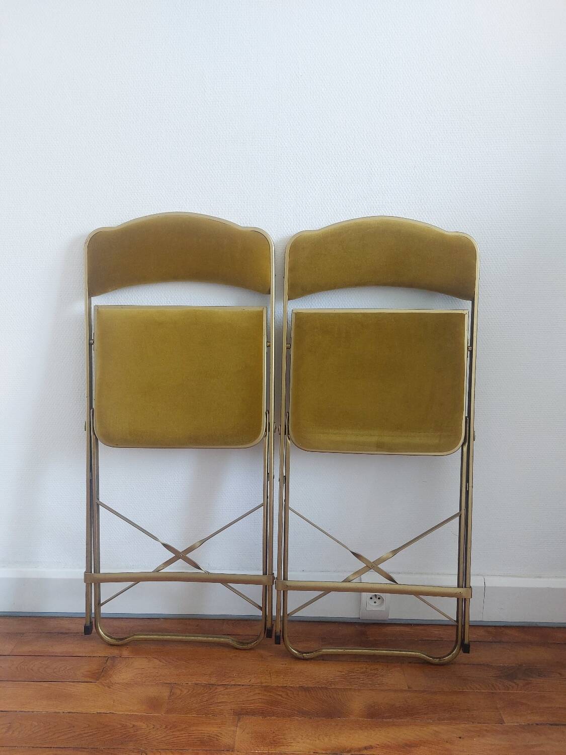 Lot de 2 chaises pliantes en velours
