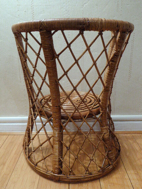 Vintage gold rattan armchair