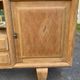 Renovated art deco sideboard in raw solid oak and gray marble 200cm