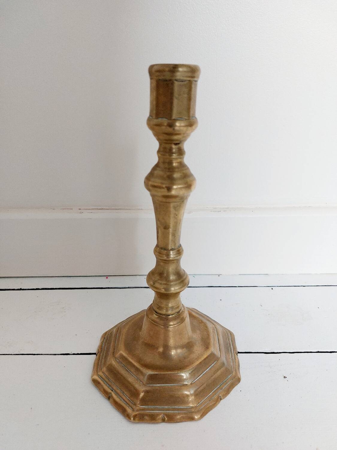 Old brass candle holder