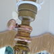 Bronze tripod floor lamp