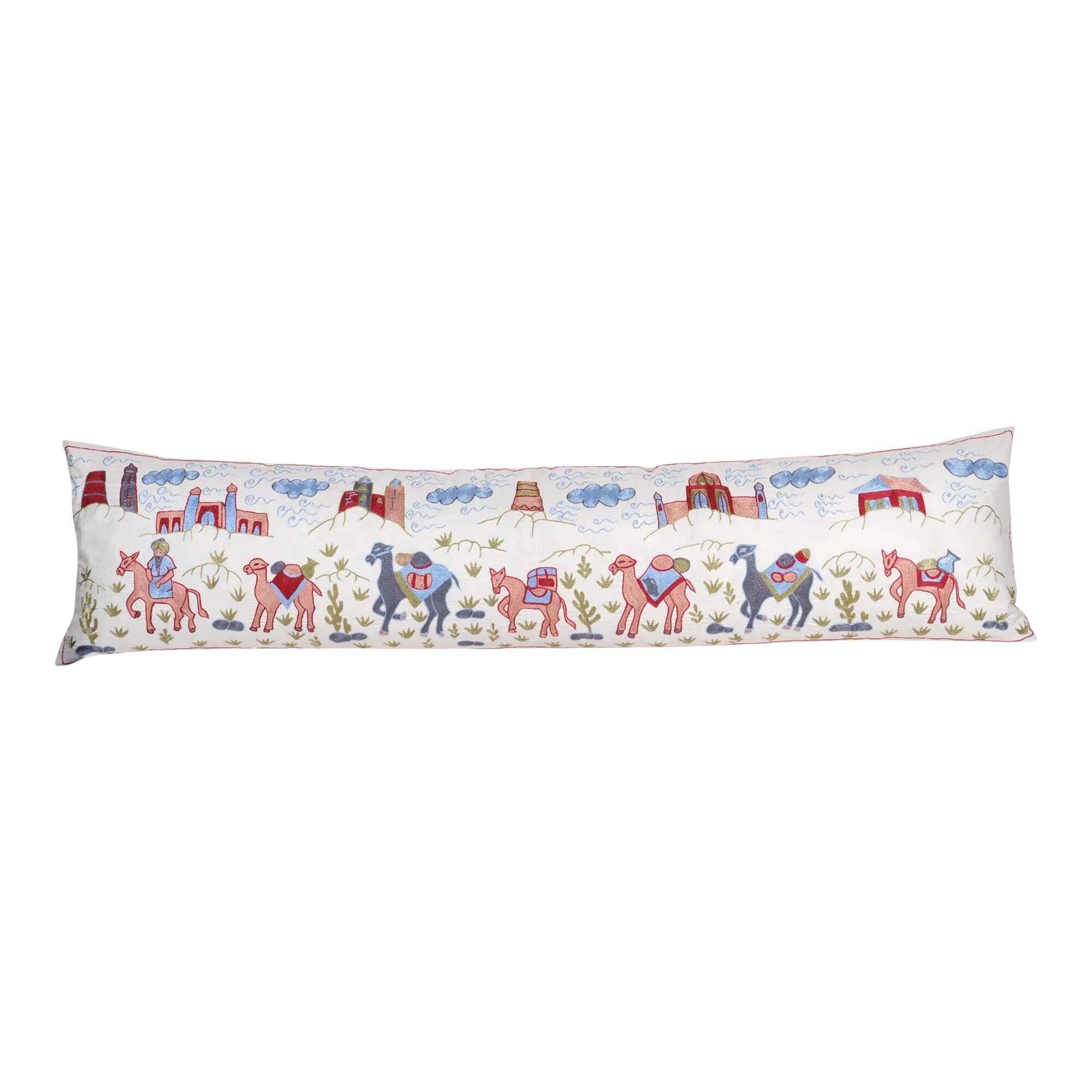 Vintage embroidered cushion cover 46x178 cm