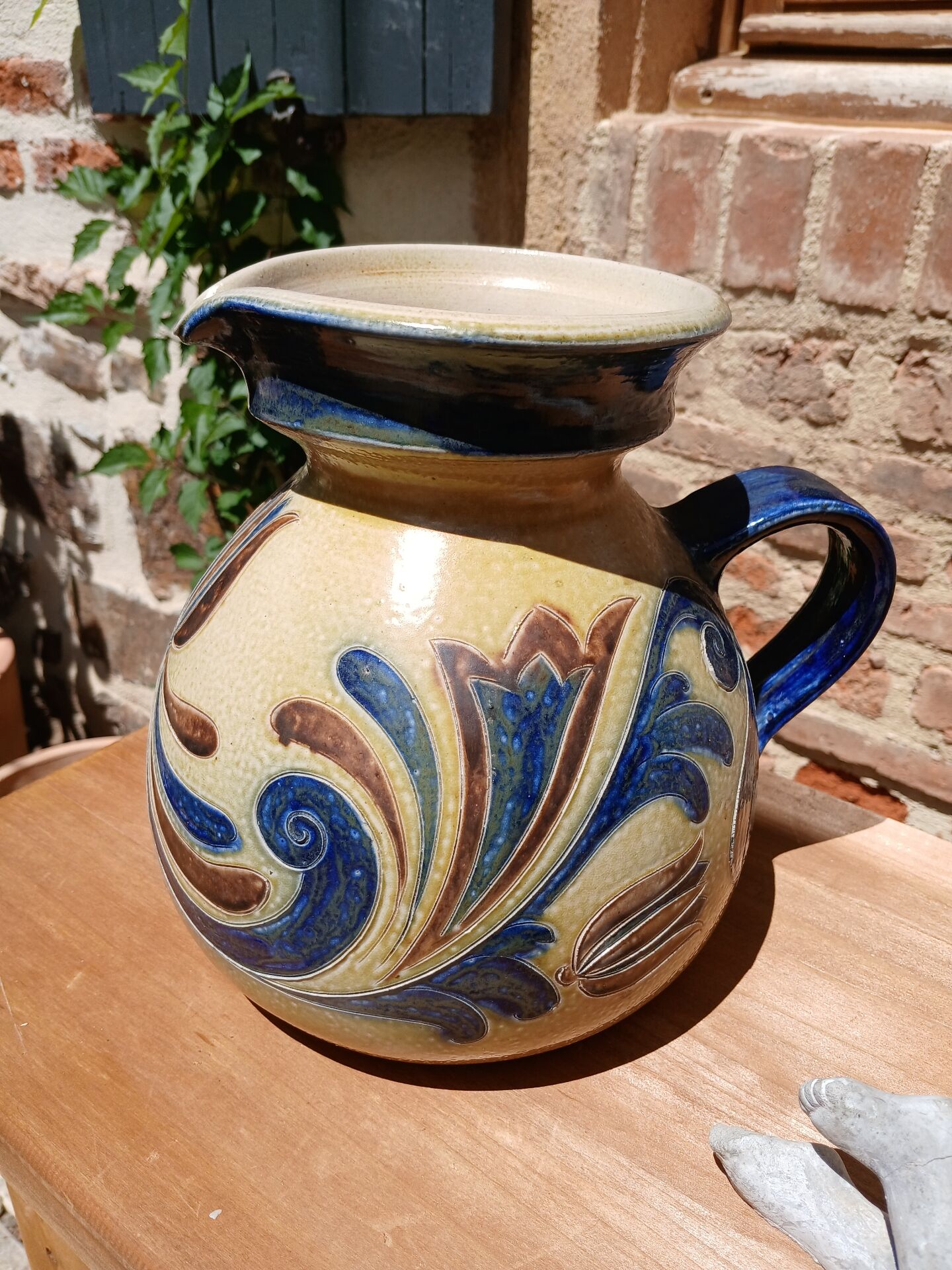 Large jug in handmade pottery