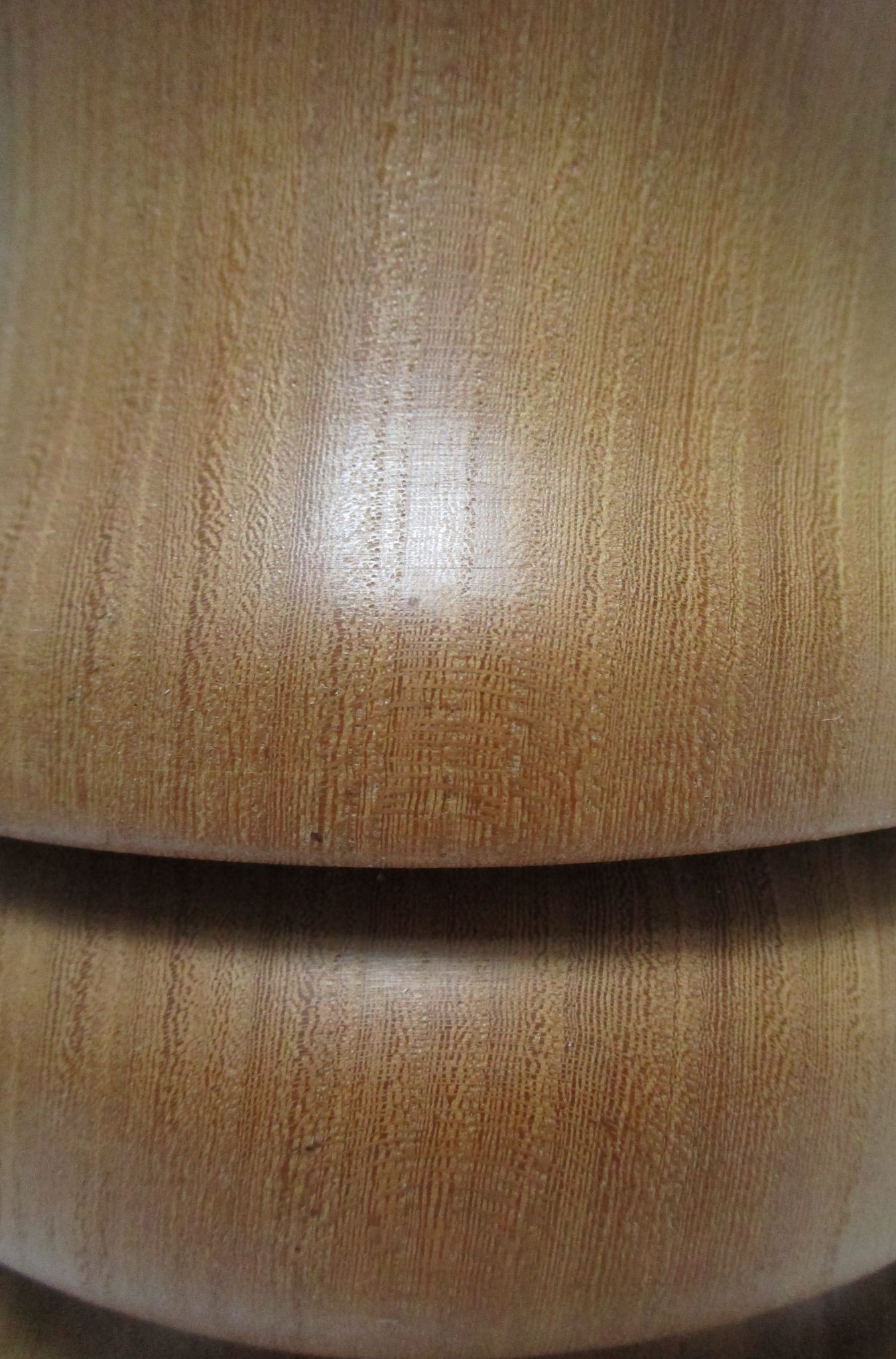 Pied de lampe XL bois massif veiné tourné vintage