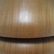 Pied de lampe XL bois massif veiné tourné vintage