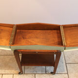 Worker green wood feet wheels