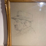 Tableau ancien, portraits, milieu XX siècle