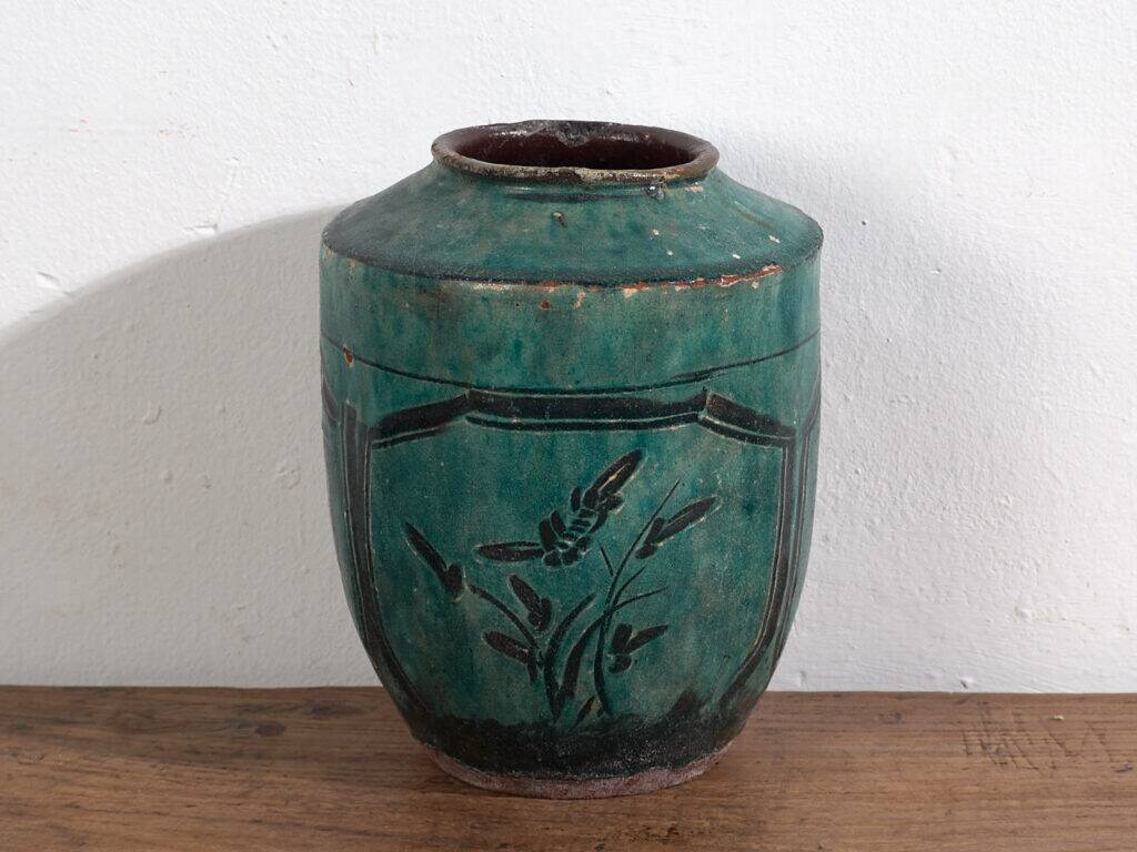Ancient Chinese vase with octagonal frame (circa 1820) #19