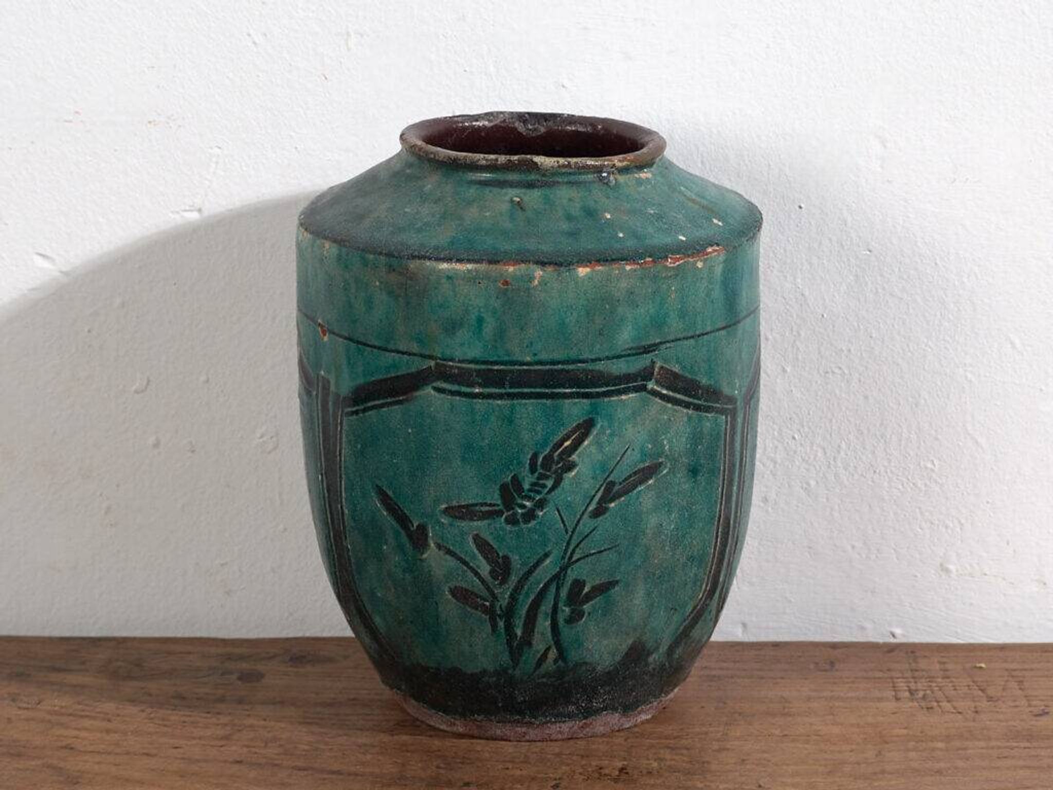 Vase chinois ancien à cadre octogonal (vers 1820) #19