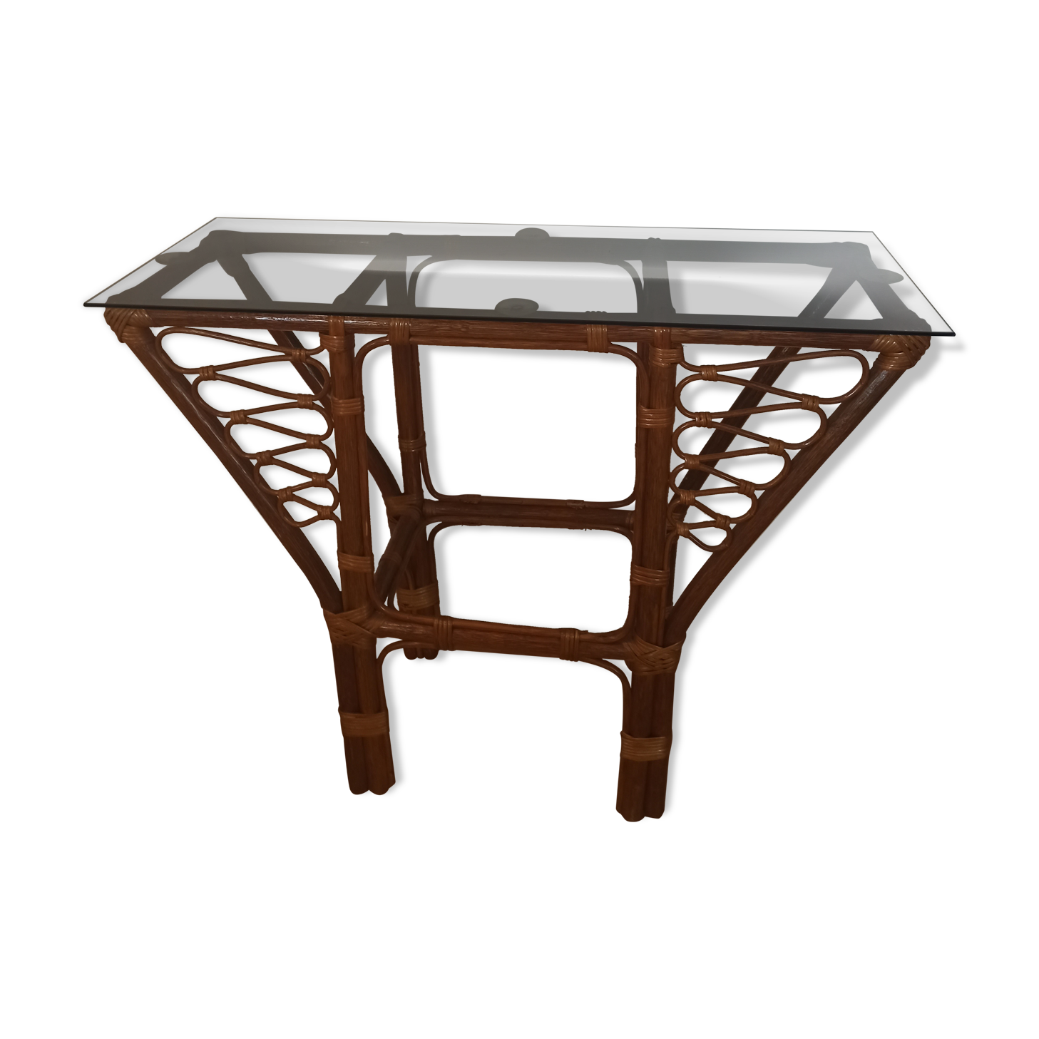 Vintage rattan console