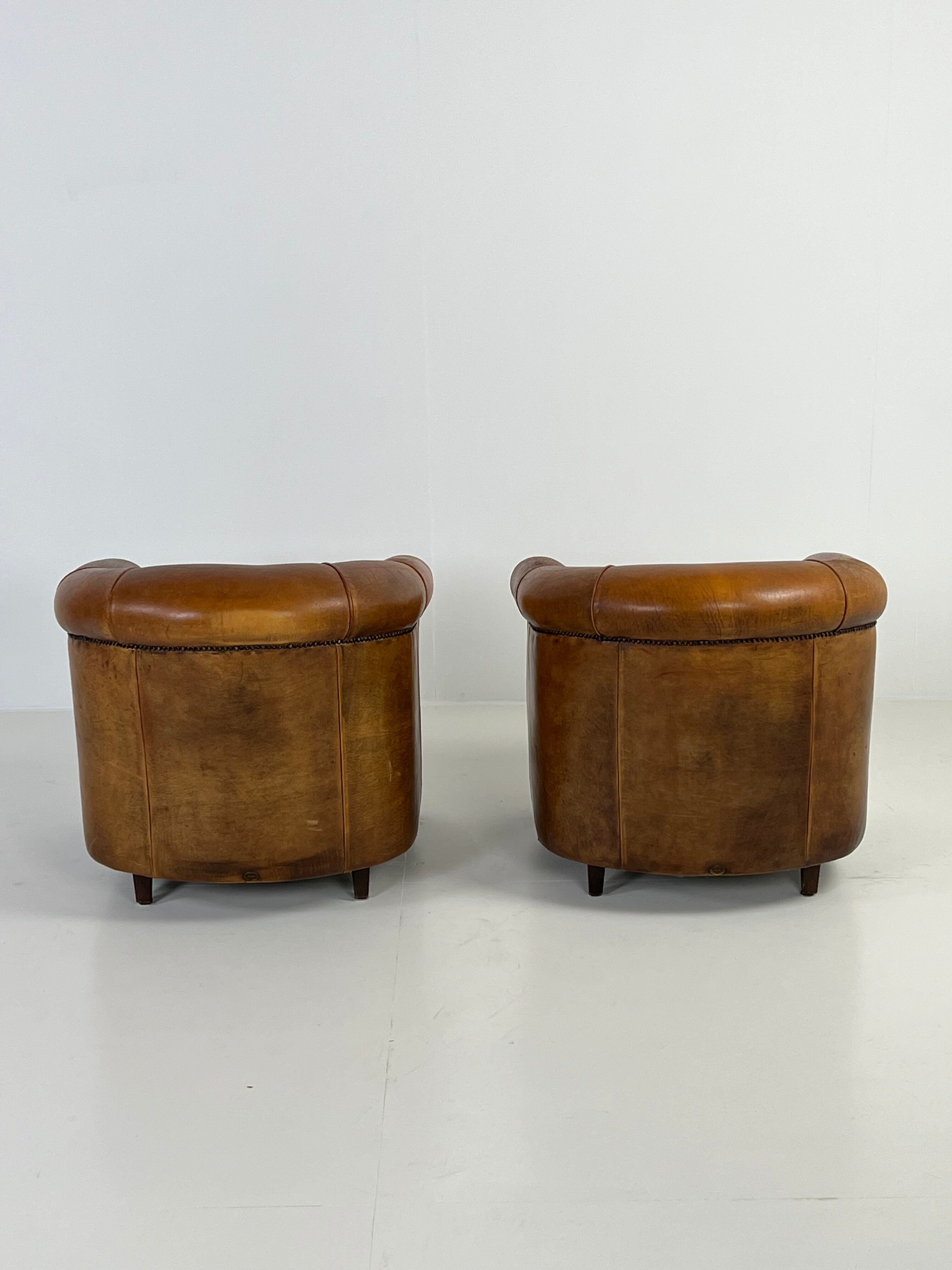 Set of 2 club armchairs