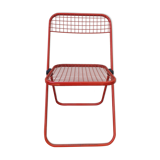 Red mesh folding chair Taulin 80s