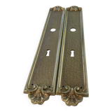 Vintage Lot of 3 Pairs of Heavy Brass Door Plates Lyon France