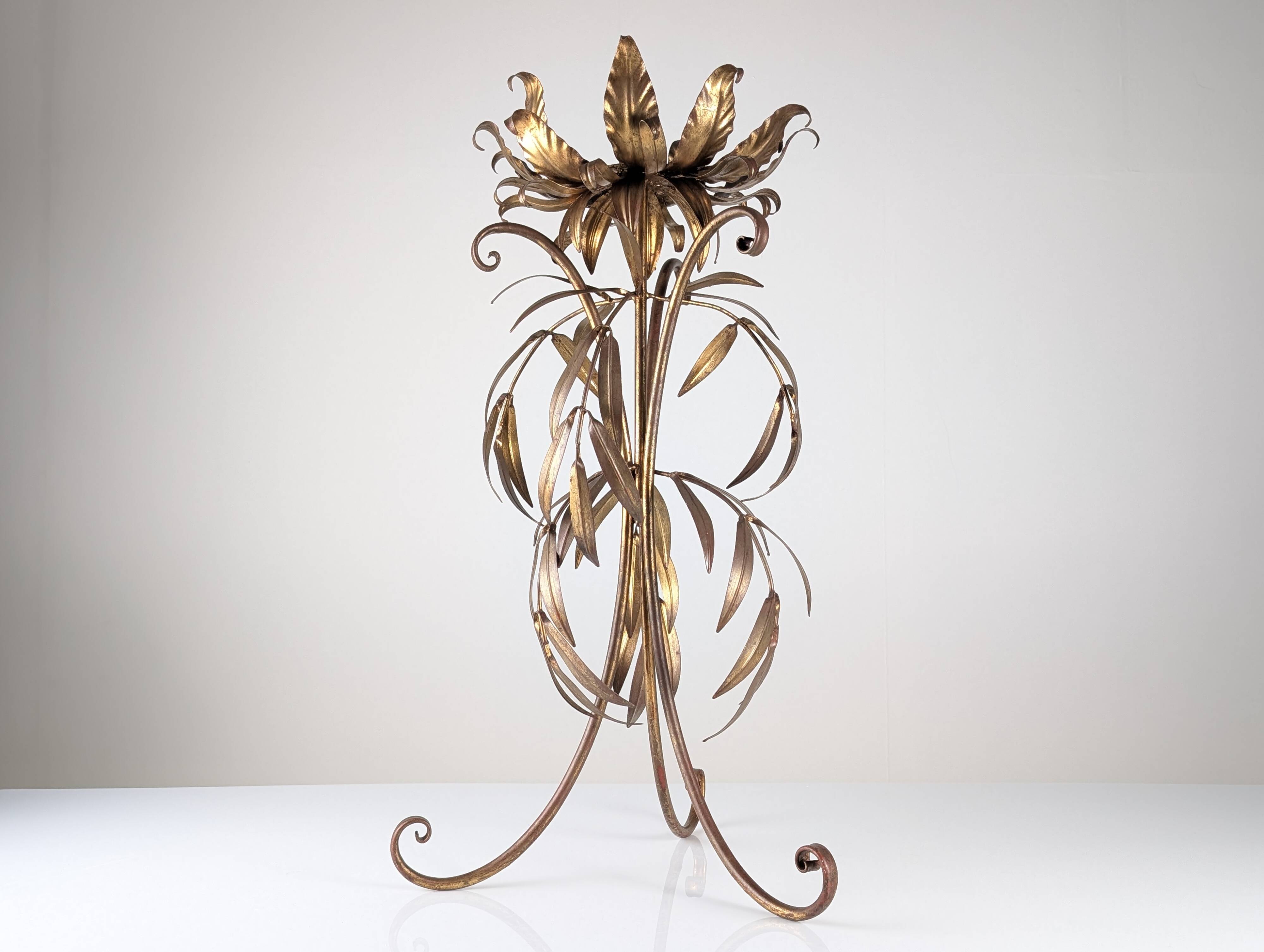 Gilded Metal Planter with Leaves Att. Hans Kögl , Germany, 1970s