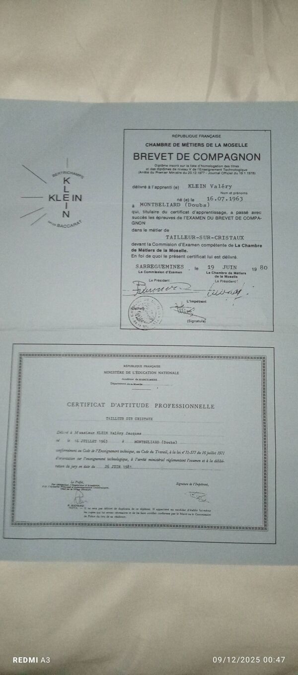 Seau à champagne valery klein cristal baccarat numéroté neuf avec certifica