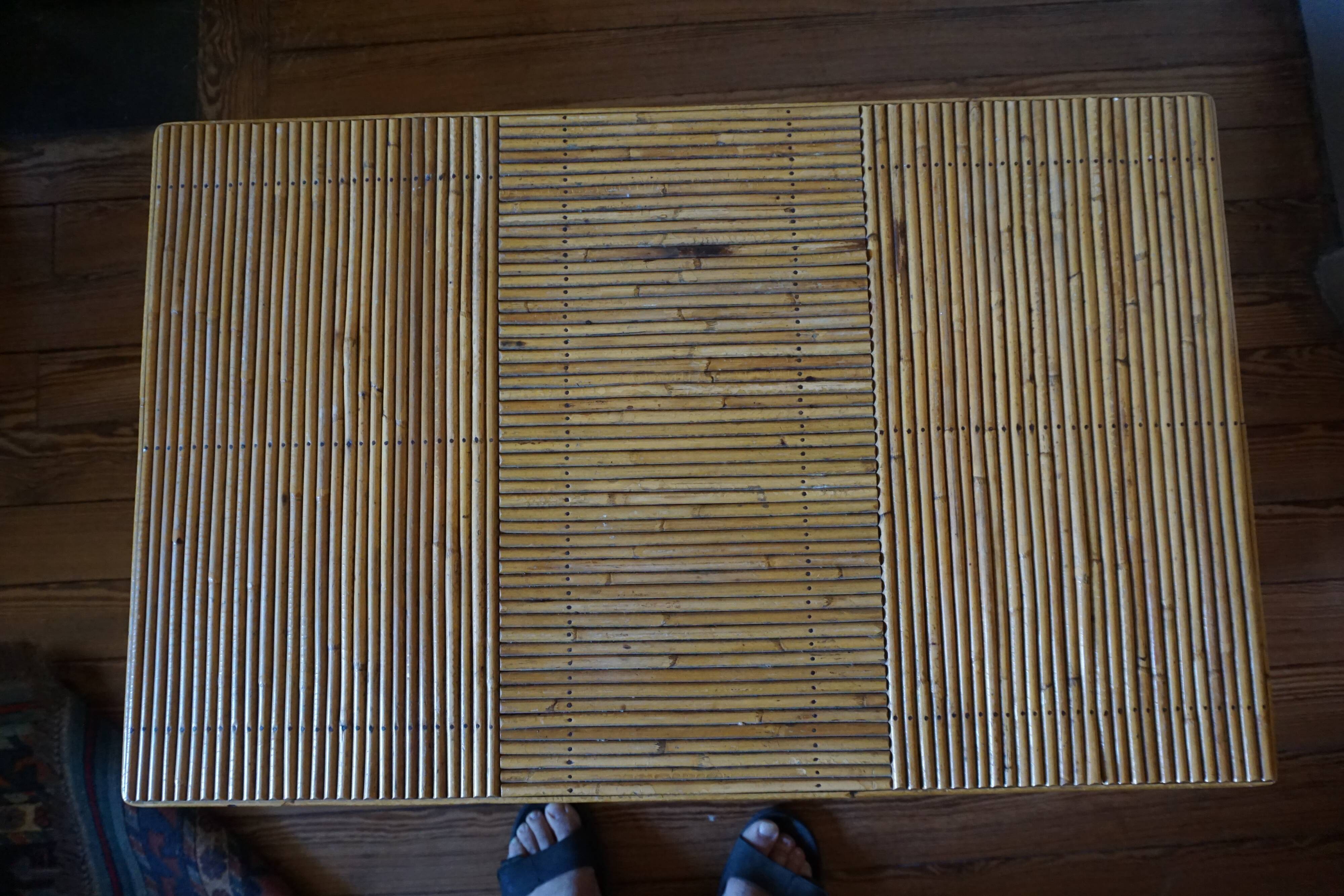 Rattan coffee table, 1960s-70s