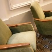 Lot of 2 armrests 50s/60s teak club chairs