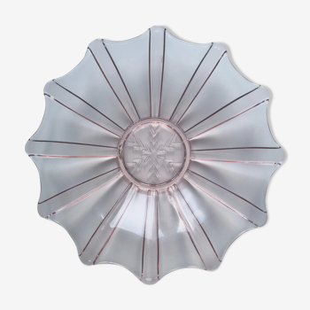 Pink and Belgian molded glass dish
