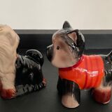 Vintage Pepper Shaker Duo Ceramic Dogs