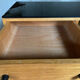 Vintage desk with compass legs in oak