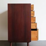 Scandinavian midcentury darkwood chest of drawers 1950s