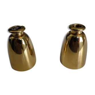 Pair of vintage brass candlesticks by Hans-Agne Jakobsson for Markaryd, 1960s