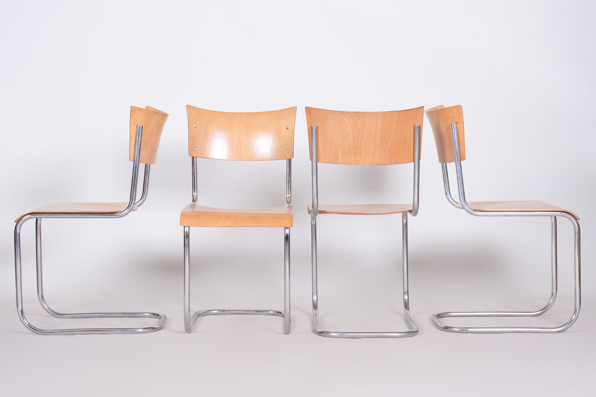 Set of four mart stam dining chairs - 1930s