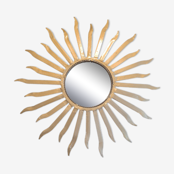 Golden metal sun mirror