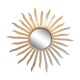 Miroir soleil en métal doré