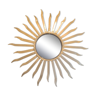 Golden metal sun mirror