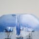 Lampadaire en chrome et verre de Murano bleu, 1970s