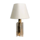 Large glamorous 1970s brass & lucite architectural table lamp