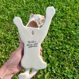 Zoomorphic Bouquetieres Hand-painted Desvres Cats