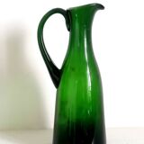 Duo de carafes en verre Empoli vintage