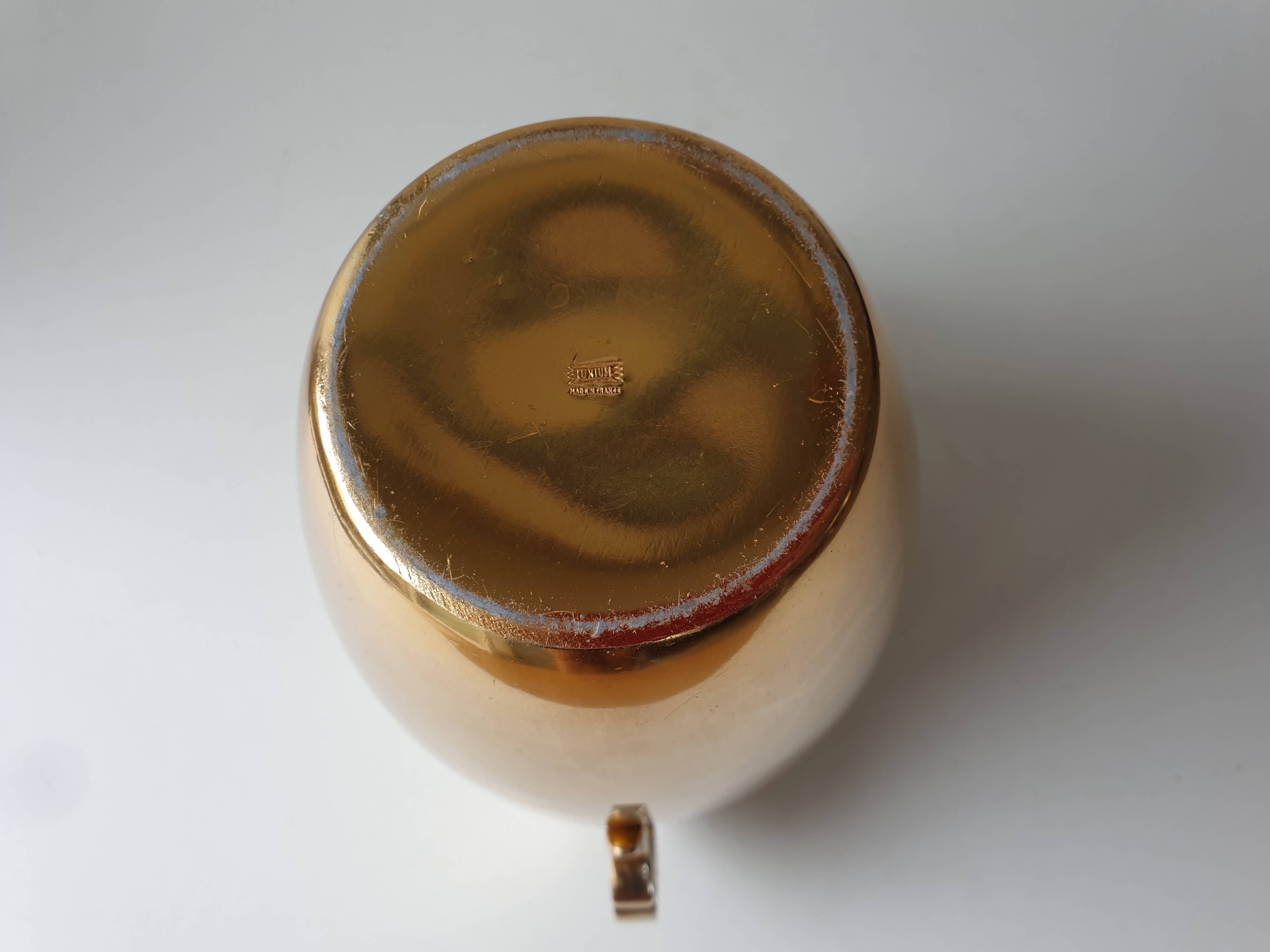 Art deco metal vase signed luxium france
