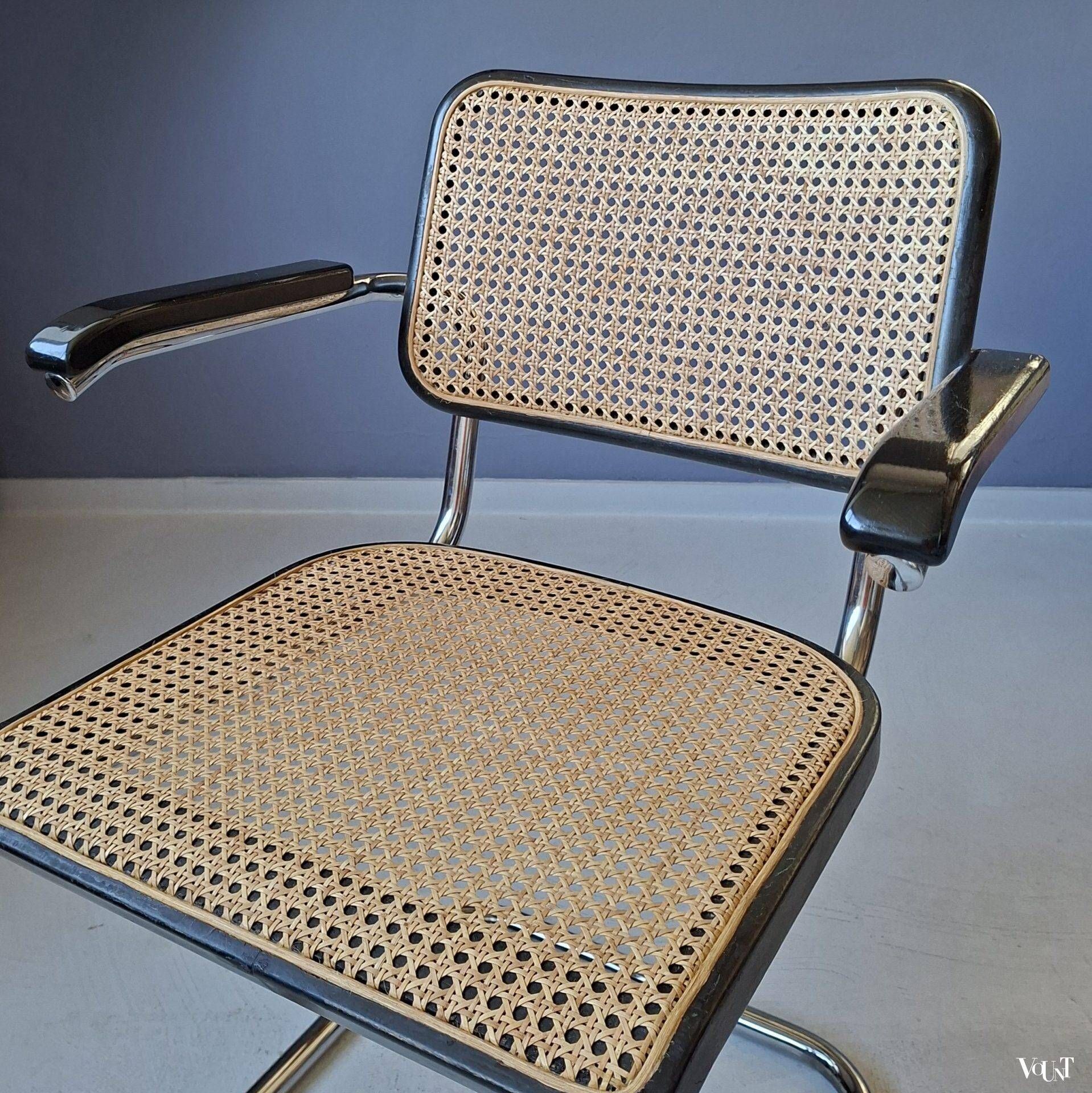 Chaise S64 noire, Marcel Breuer pour Thonet, 1981