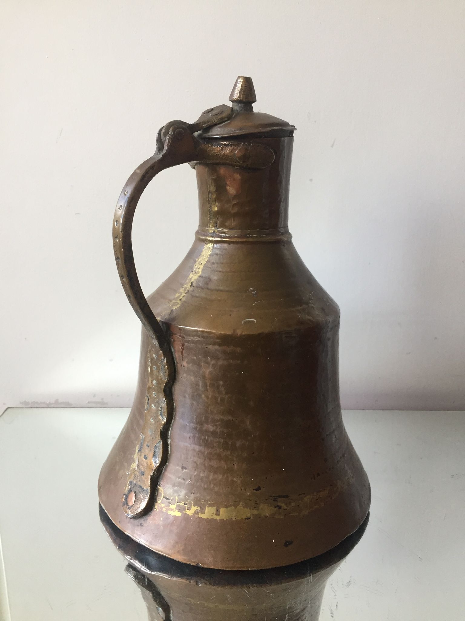 Islamic art ottoman copper ewer antique candleholder
