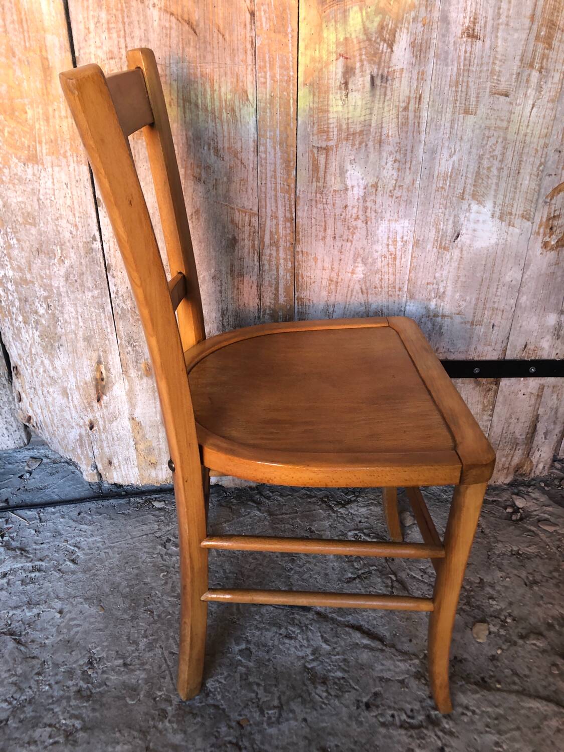 Ancienne chaise bistrot style luterma bois clair vintage #a567