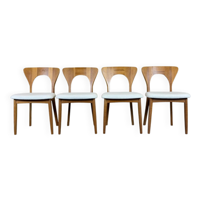4 chaises de salle à manger en chêne des années 1960-1970 par Koefoeds Hornslet modèle ''Peter