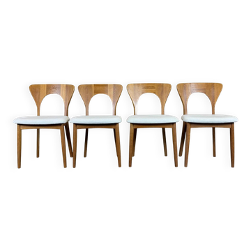 4 x 1960s 1970s Oak Dining Chairs by Koefoeds Hornslet Model "Peter"
