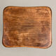 Vintage sculptural solid wood stool, brutalist style.